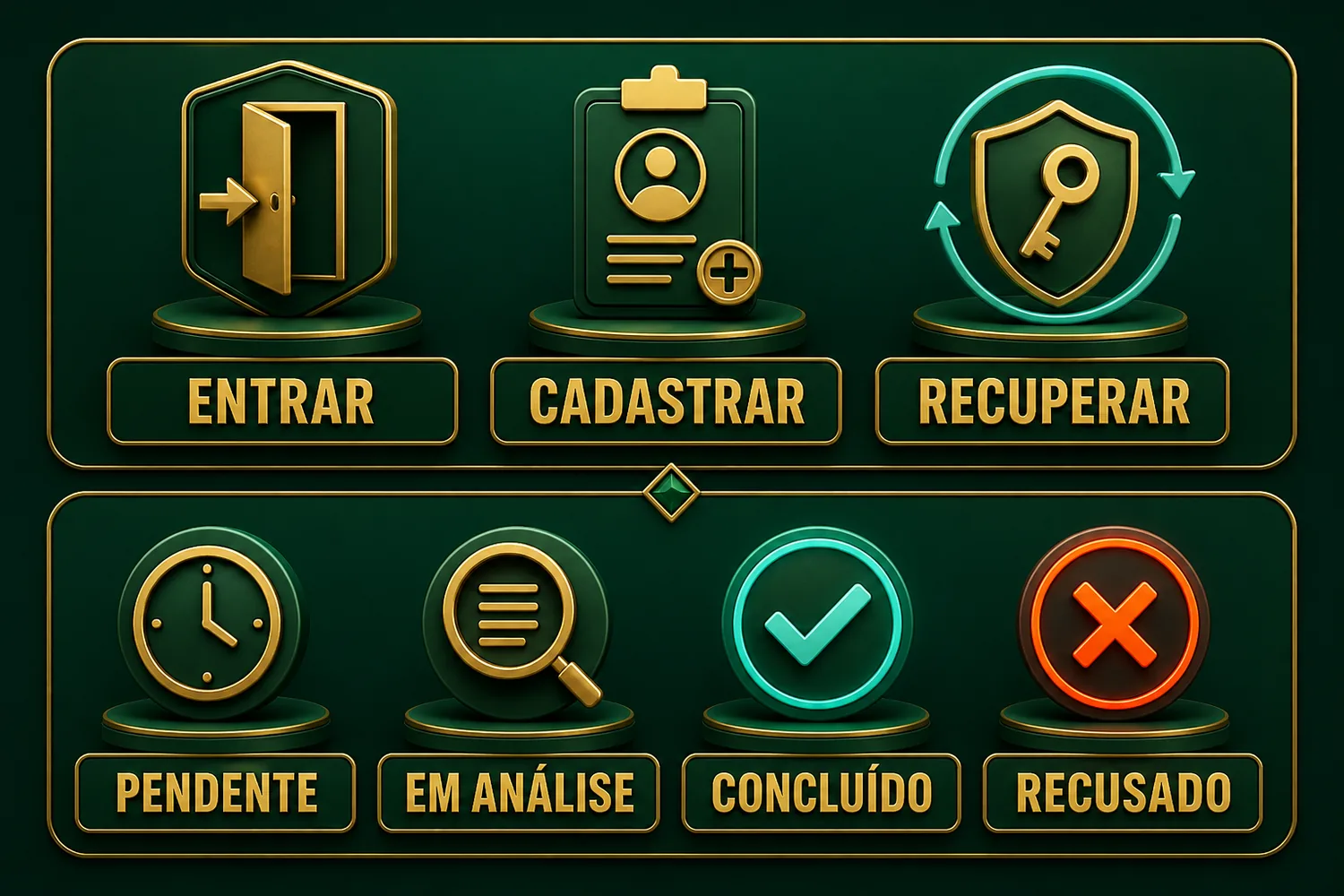 Fluxo de acesso à conta e estados de pagamento da 7700bet